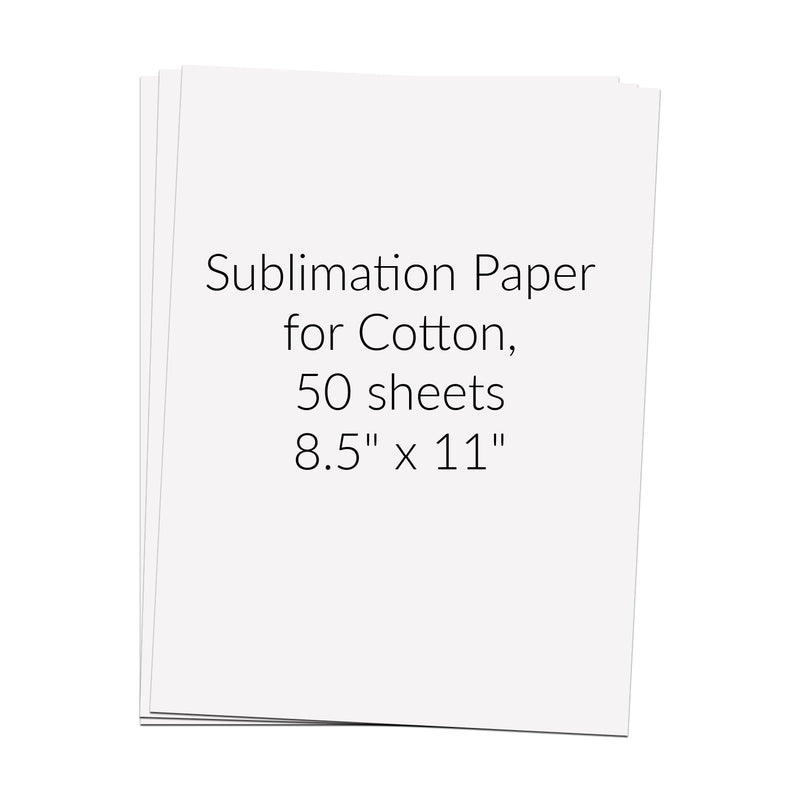 Sublimation Transfer Paper for Cotton, 8.5" x 11", 50 sheets