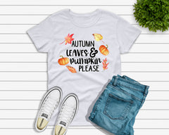 Autumn Leaves and Pumpkins. Ready to Press Transfer. RC-1