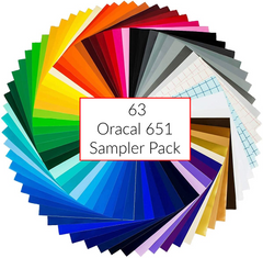 63 Colors Oracal 651 Permanent Outdoor Adhesive Vinyl Sampler Pack