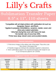 Sublimation Transfer Paper for Polyester, 8.5